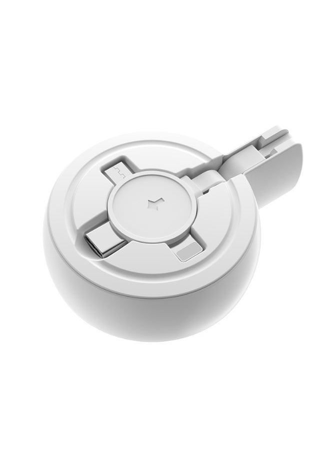 كابل شحن عالمي قابل للسحب 3 في 1 - سلك شحن سريع متعدد المنافذ USB بقوة 5 أمبير مع موصلات من النوع C و Micro USB و iOS - شاحن سفر محمول مقاوم للتشابك لأجهزة iPhone و Samsung و Android والأجهزة اللوحية - Image 2